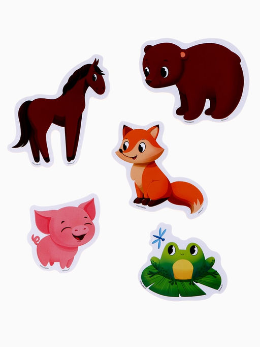 Игрушки - стикеры для купания в ванне Крошка Я «Весёлые зверята», с сеткой, EVA, набор 20 шт.