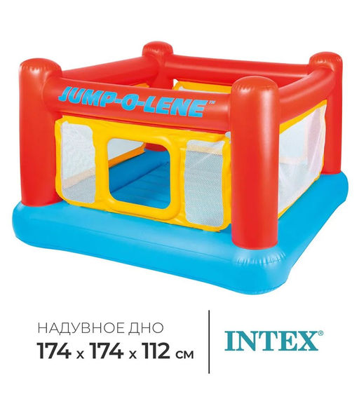 Батут прямоугольный Джамп 174х174х112см, 3-6 лет INTEX  фото 3