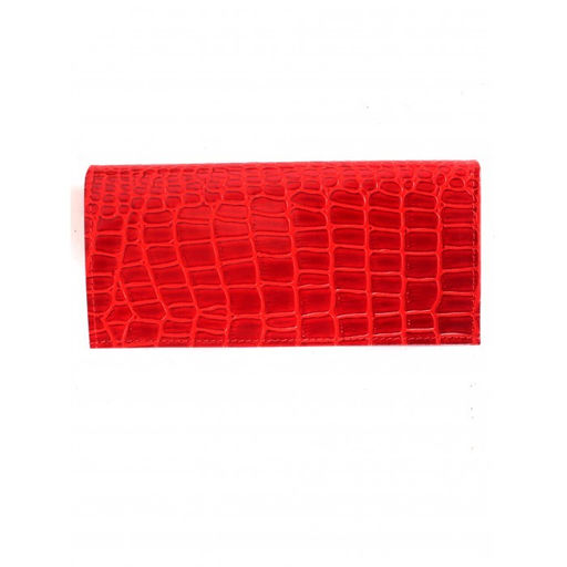 Портмоне женское Croco-ПР-965 натуральная кожа 3 отд, 10 карм, красный крокодил (203) 264546  фото 2