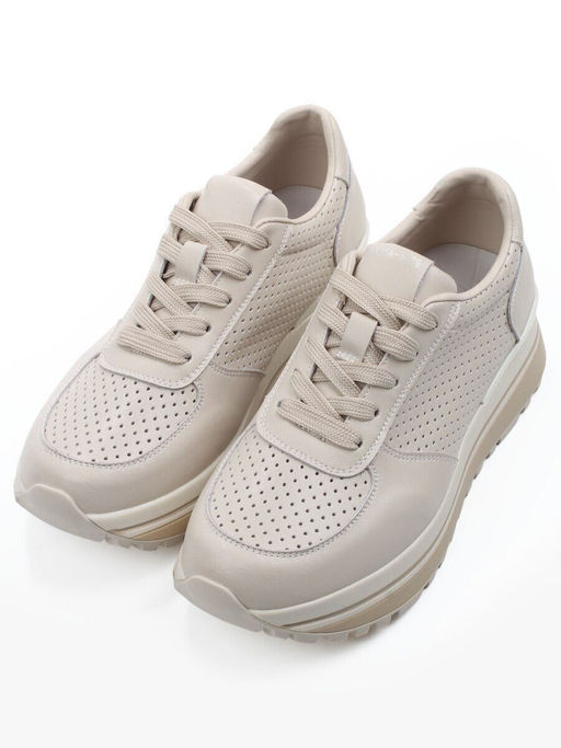 03-A195-5A BEIGE Кроссовки женские (натуральная кожа)