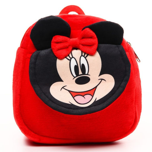 Рюкзак детский для девочки, плюшевый на молнии, с карманом, 19?22 см, Минни Маус - Disney фото 3