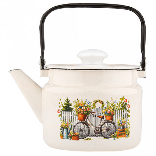 "Романтика" Чайник эмалированный 2л, металлическая крышка (Россия)