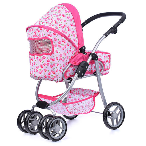 Коляска-люлька для кукол, металлическая, с корзиной, цвет морские звезды