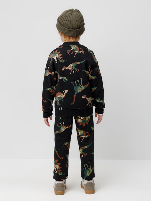 КР 400443/черный,динозавры брюки для мал