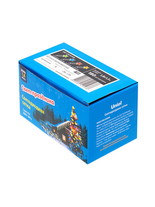 ULD-N1815-180/DTA MULTI IP20 Сетка светодиодная с контроллером, 1,8х1,5м. 180 светодиодов. Разноцветный свет. Провод прозрачный. TM Uniel. - Volpe фото 6