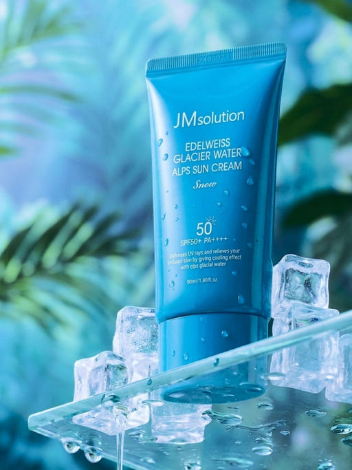 Jmsolution Охлаждающий солнцезащитный крем / Edelweiss Glacier Water Alps Moist Suncream Snow SPF50+/PA++++, 50 мл