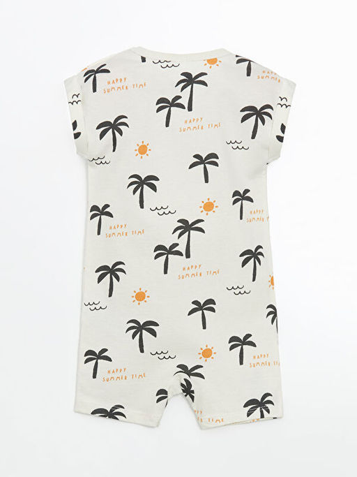 Bisiklet Yaka Bask?l? Erkek Bebek Tulum