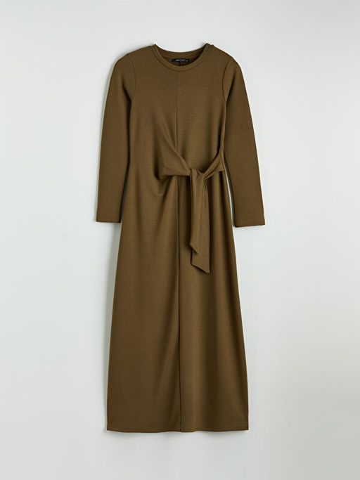 Bisiklet Yaka Ba?lama Detayl? Elbise