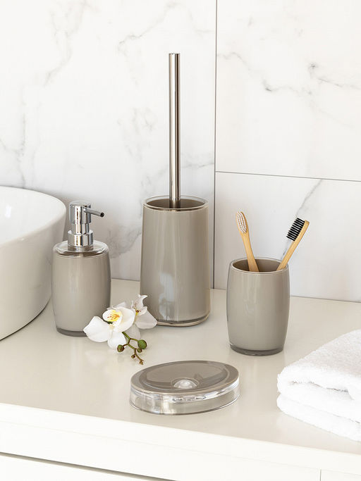 Диспенсер для жидкого мыла бежевый пластик - Lucky фото 4