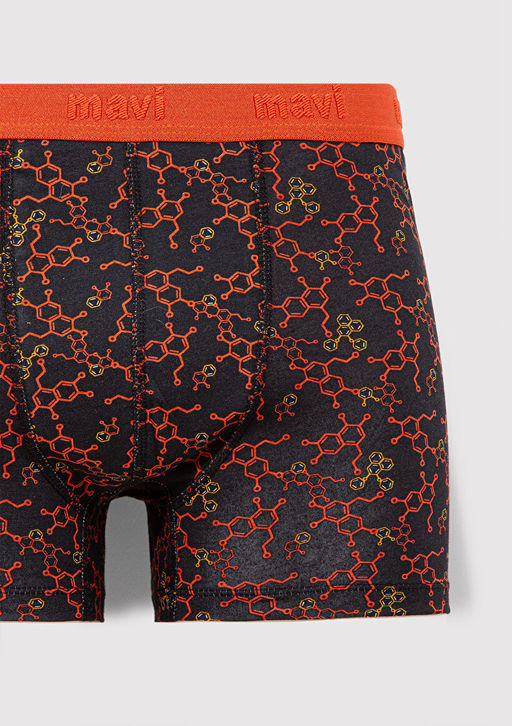 Bask?l? Siyah Boxer - Mavi фото 2