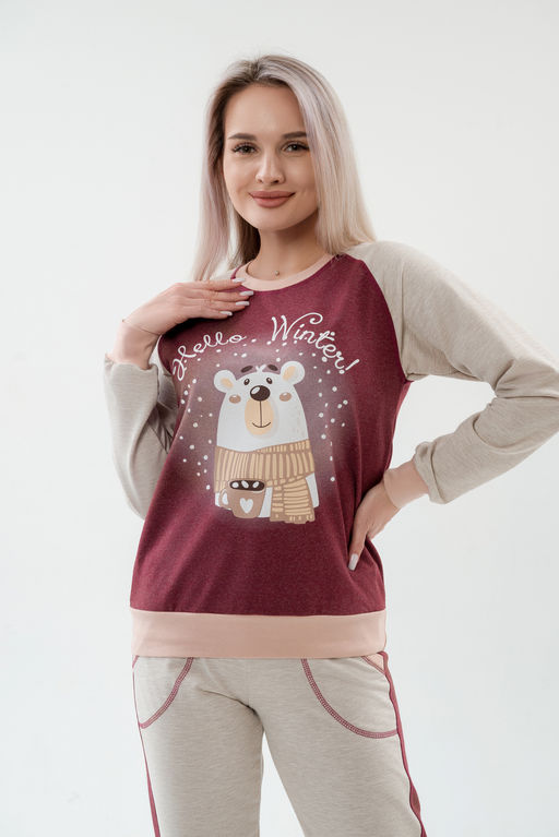 Костюм женский из футера Гамми бордо - Амадэль фото 6