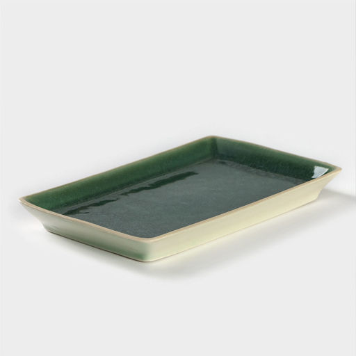 Блюдо для подачи Хорекс Erboso reattivo, 12×20.5 см, фарфор, зелёное
