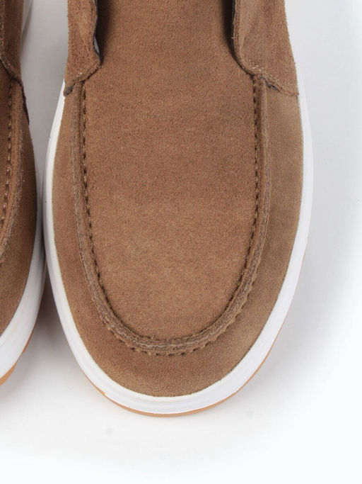 01-5280-11 BROWN Ботинки демисезонные женские (натуральная замша, байка)