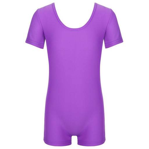 Купальник гимнастический Grace Dance, с шортами, с коротким рукавом, р. 42, цвет фиолетовый  фото 9