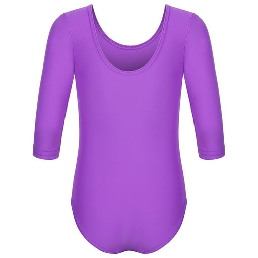 Купальник гимнастический Grace Dance, с рукавом 3/4, р. 30, цвет фиолетовый  фото 9