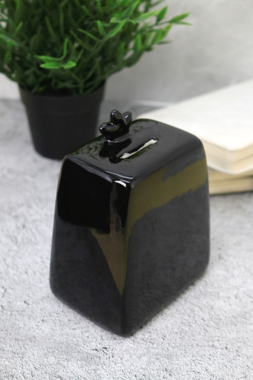 Копилка керамическая Пингвин, black (13 см)