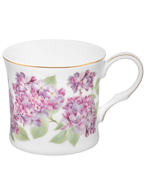 Кружка 250 мл 11,5*8,5*7,7 см "Сирень" фарфор NEW BONE CHINA