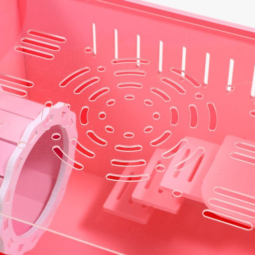 Клетка-переноска для грызунов,акриловая, розовая, 29 х 23,5 х 26 см - Пижон фото 5