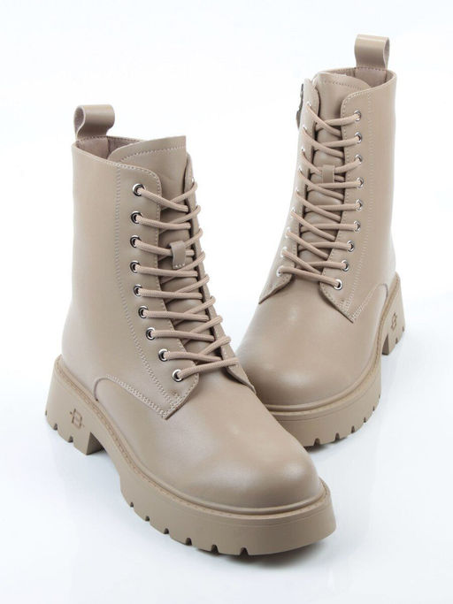 04-PAS144-2Z BEIGE Ботинки зимние женские (натуральная кожа, 100% шерсть)