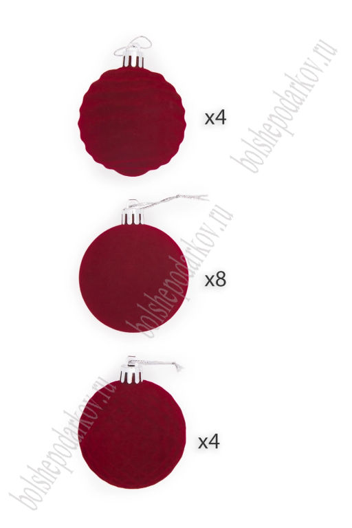 Набор новогодних шаров 6см (16шт) SF-8008, бордовый - Больше подарков фото 4