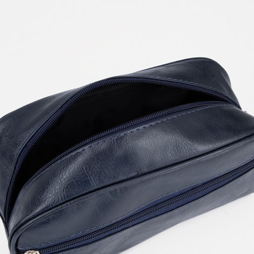 Косметичка на молнии, наружный карман, цвет синий