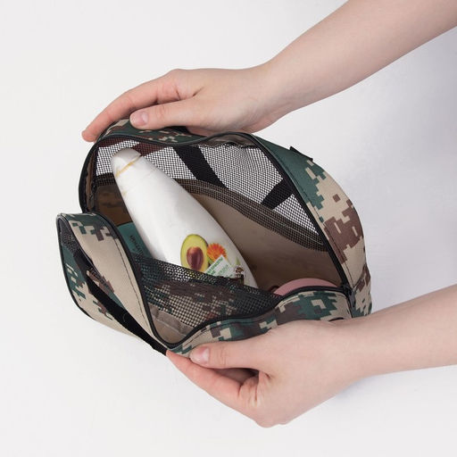 Косметичка на молнии, цвет зелёный/бежевый - Simaland фото 4