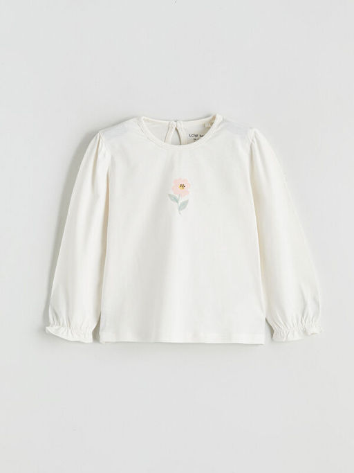 ?i?ek Bask?l? K?z Bebek Bluz ve Tayt