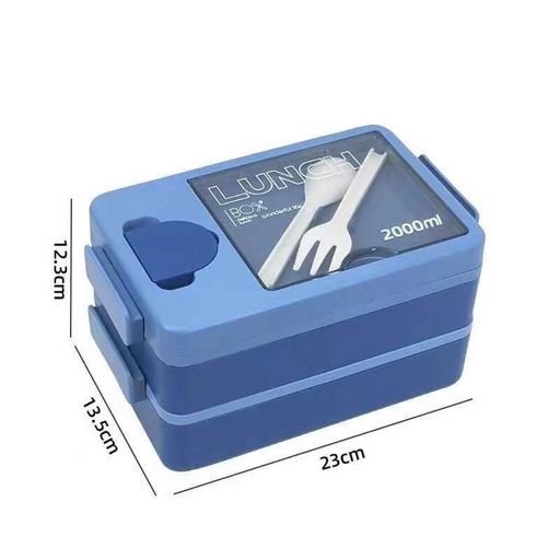 Ланчбокс "Food time", blue, 2 яруса, 2000 мл