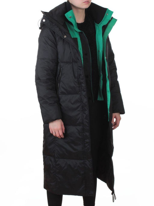 3068 BLACK Пальто пуховое женское с внутренним жилетом (утиный пух) - Fashion фото 9