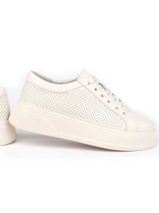 05-DXT53-2 BEIGE Кроссовки женские (натуральная кожа)