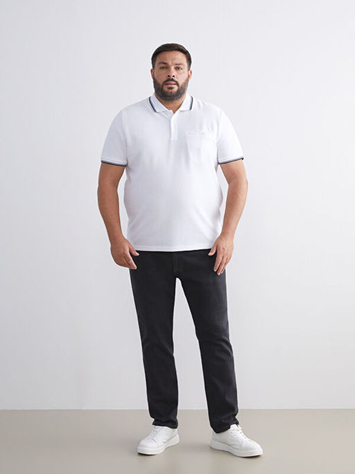 Polo Yaka K?sa Kollu Penye Erkek Ti??rt