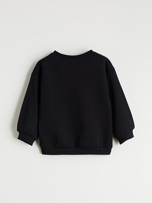 Bisiklet Yaka Uzun Kollu Atat?rk Bask?l? K?z Bebek Sweatshirt