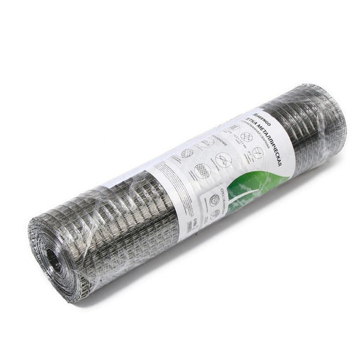 Сетка оцинкованная, сварная, 10×0.5 м, ячейка 12.5×12.5 мм, d=0.7 мм, Greengo