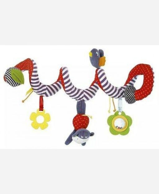 Спираль мягкая с игрушками "Птичка с бегемотиком" на кроватку, автокресло и тп 904455