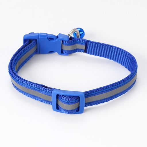 Ошейник двухслойный с фастексом и светоотражающей полосой, 30 х1,5 см, синий - Пижон фото 2