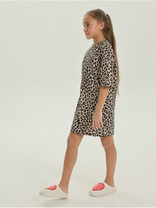 Платье домашнее Леопард Коричневый девочка - София фото 4