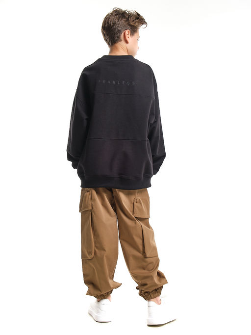 Джоггеры карго брюки унисекс 33-67077 черный - Mini maxi фото 27