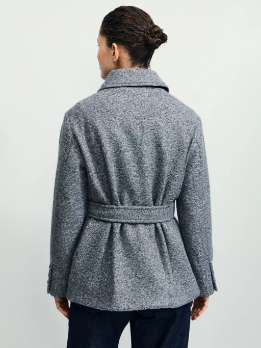 Куртка-рубашка из ткани с ворсом на поясе / Zarina  фото 8