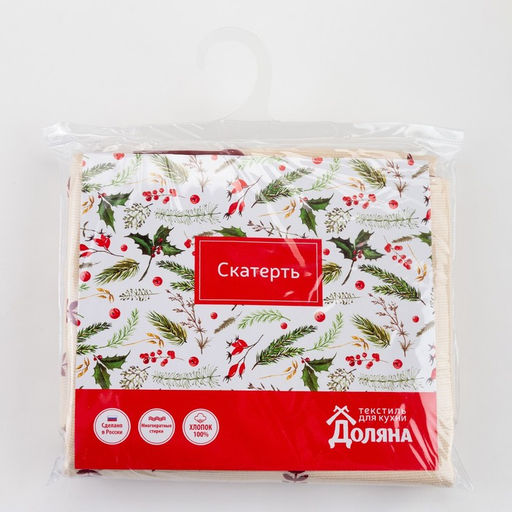 Скатерть новогодняя «Доляна» Christmas mood=146×110+/- 3 см, 100% хлопок, рогожка 164 г/м²