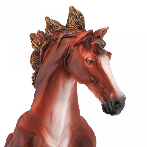 Скульптура-фигура для сада из полистоуна "Лошадь в яблоках на подставке" h41см, коричневый, "Символ 2026 года" (Россия)