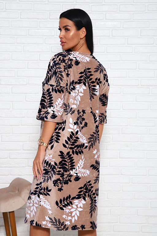 Туника велюровая (01019, бежевый)