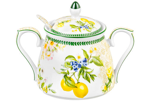 Сахарница 400 мл 15*10*11,5 см Лимоны + ложка NEW BONE CHINA - Elan gallery фото 5