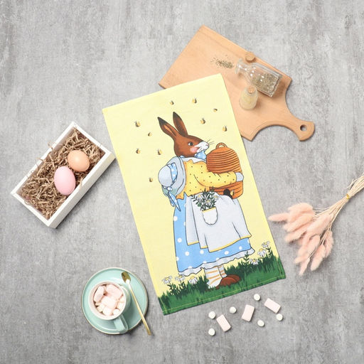 Полотенце кух. Доляна Зайка 28х46 см, рогожка, 100% хл, 160г/м2  фото 6