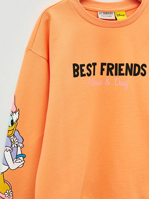 Bisiklet Yaka Minnie ve Arkada?lar? Bask?l? Uzun Kollu K?z ?ocuk Sweatshirt - Waikiki фото 3