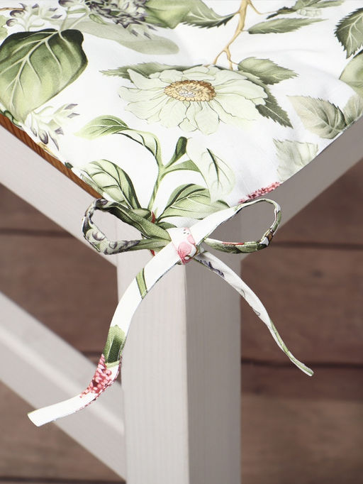 Подушка на стул «Этель» Organic home, 42×42×7 см, белая