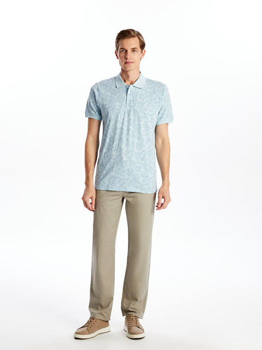 Polo Yaka K?sa Kollu Desenli Pike Erkek Ti??rt