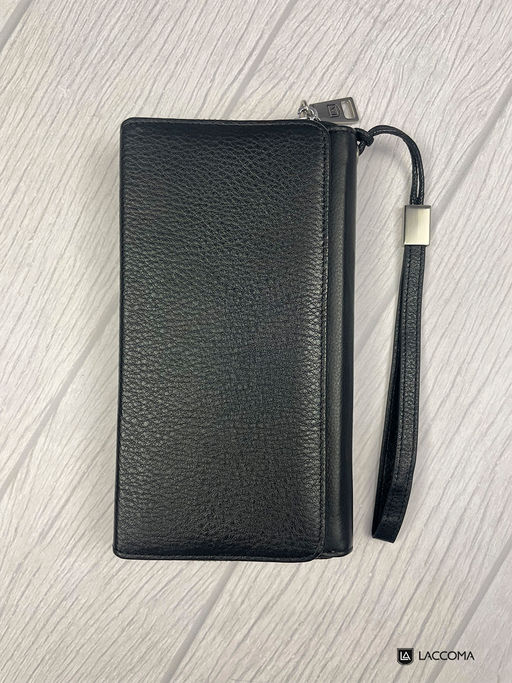 LACCOMA клатч 1-162-98-черный натуральная кожа полиэстер