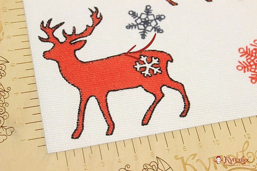 Рогожка Гренландия, цв.серый/красный, ВИД2, СОРТ2, ш.1.5м, хл-100%, 180гр/м.кв - Купава фото 2