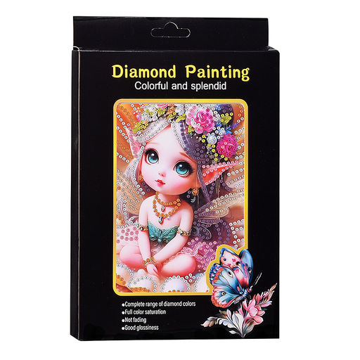 Мозаика алмазная "Малышка в ракушке" 15*20см