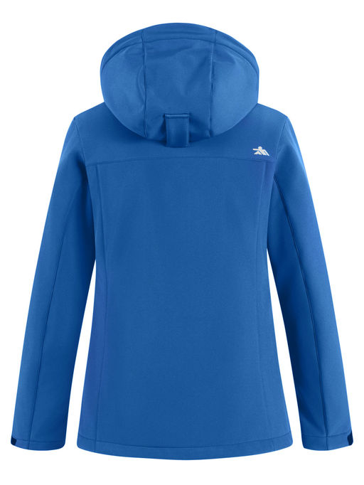 Ветровка спортивная женская с капюшоном softshell синего цвета 9566S